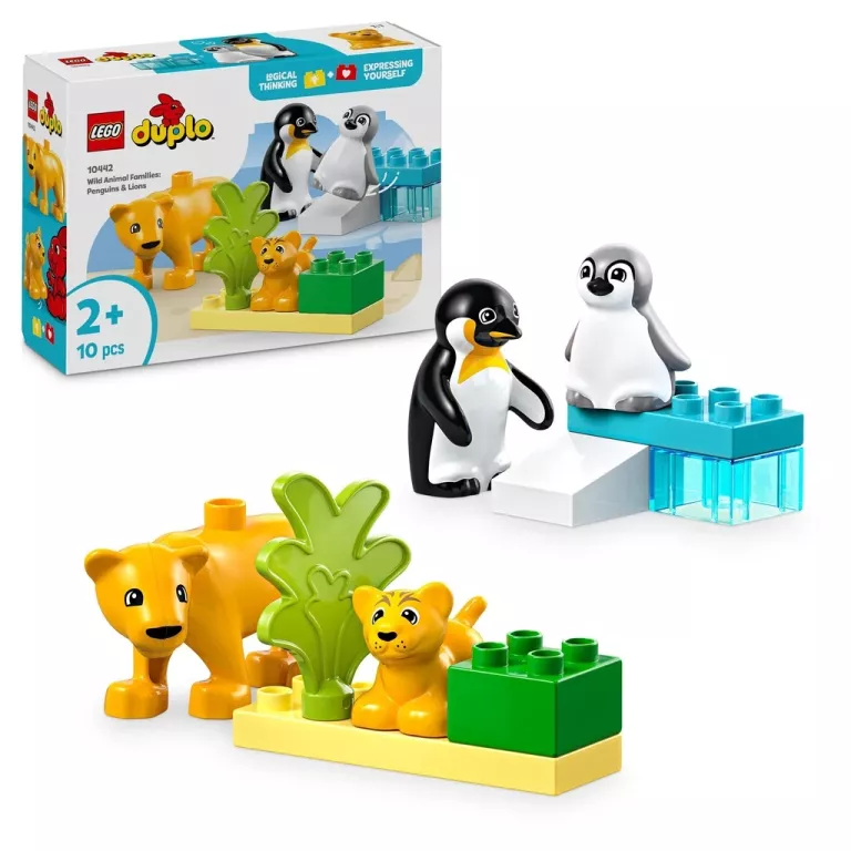 LEGO DUPLO 10442 RODZINY DZIKICH ZWIERZĄT: PINGWINY I LWY USZKODZONY KARTO