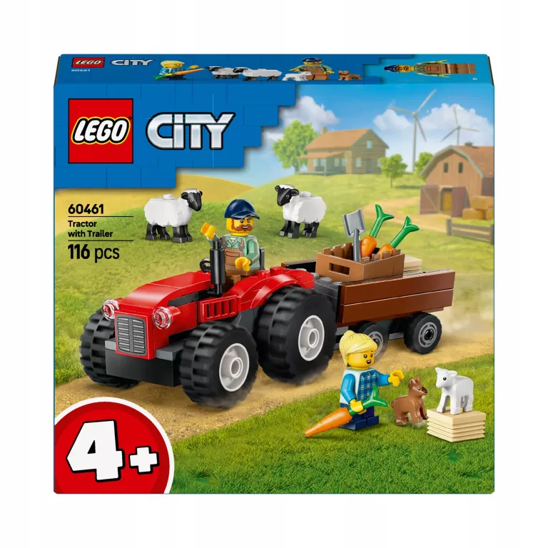 LEGO CITY 60461 CITY 60461 CZERWONY TRAKTOR Z PRZYCZEPĄ USZKODZONY KARTON