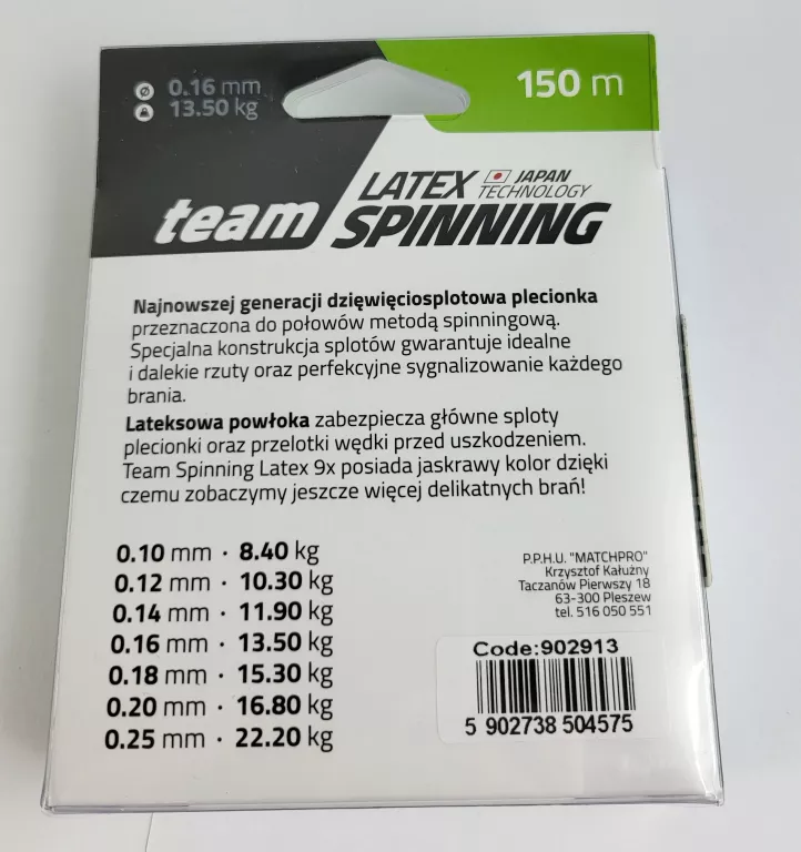 PLECIONKA LATEX MATCH PRO 0.16MM 13.50KG 150M