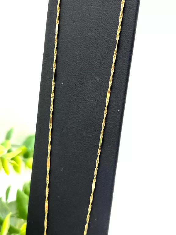 CUDNY ZŁOTY ŁAŃCUSZEK Z BLASZKAMI 1,23G 45CM
