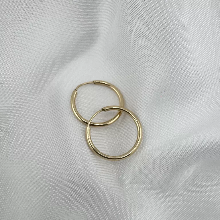 ZŁOTE KOLCZYKI KÓŁKA 0,49 G PR.585 14K ŚR. 1,5CM