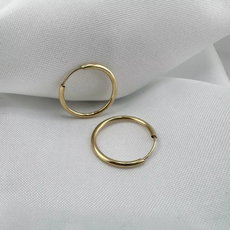 ZŁOTE KOLCZYKI KÓŁKA 0,49 G PR.585 14K ŚR. 1,5CM