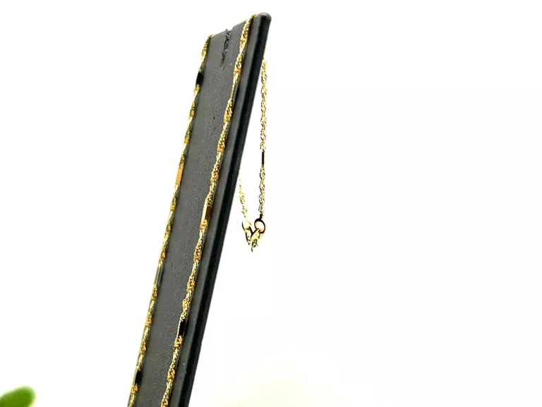 CUDNY ZŁOTY ŁAŃCUSZEK Z BLASZKAMI 1,23G 45CM