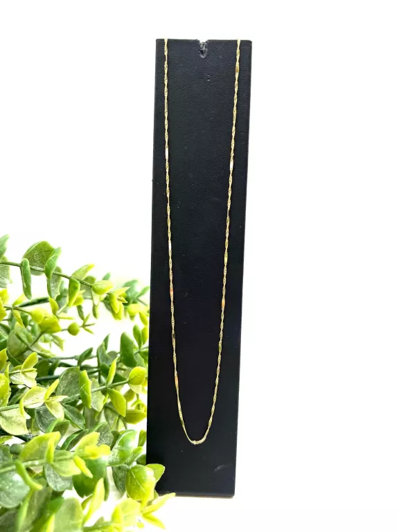 CUDNY ZŁOTY ŁAŃCUSZEK Z BLASZKAMI 1,23G 45CM