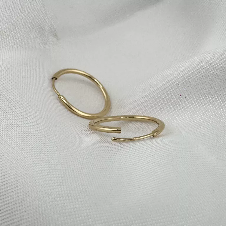 ZŁOTE KOLCZYKI KÓŁKA 0,49 G PR.585 14K ŚR. 1,5CM