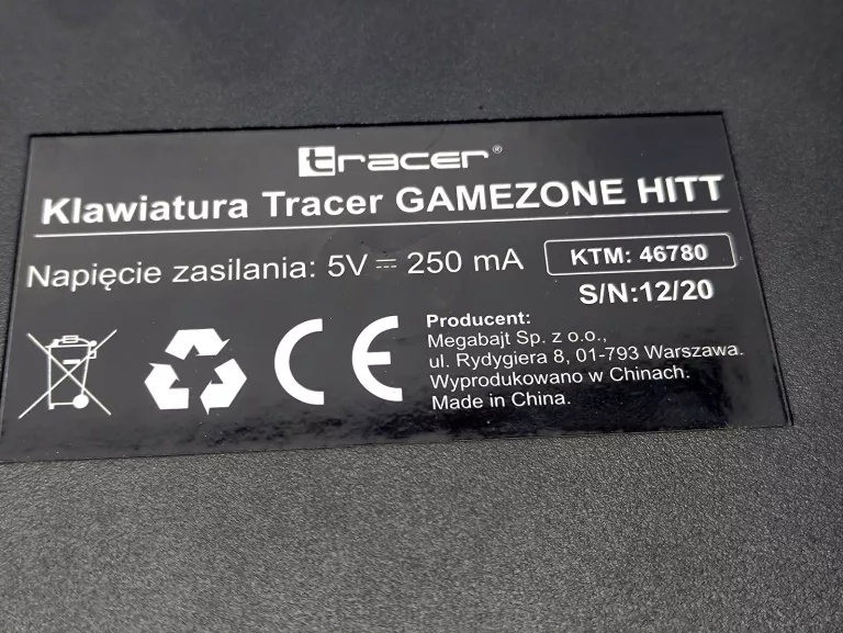 KLAWIATURA MECHANICZNA TRACER GAMEZONE HITT