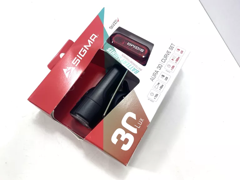 LAMPKA ROWEROWA LED SIGMA AURA 30 LUX + TYŁ OŚWIETLENIE ROWEROWE