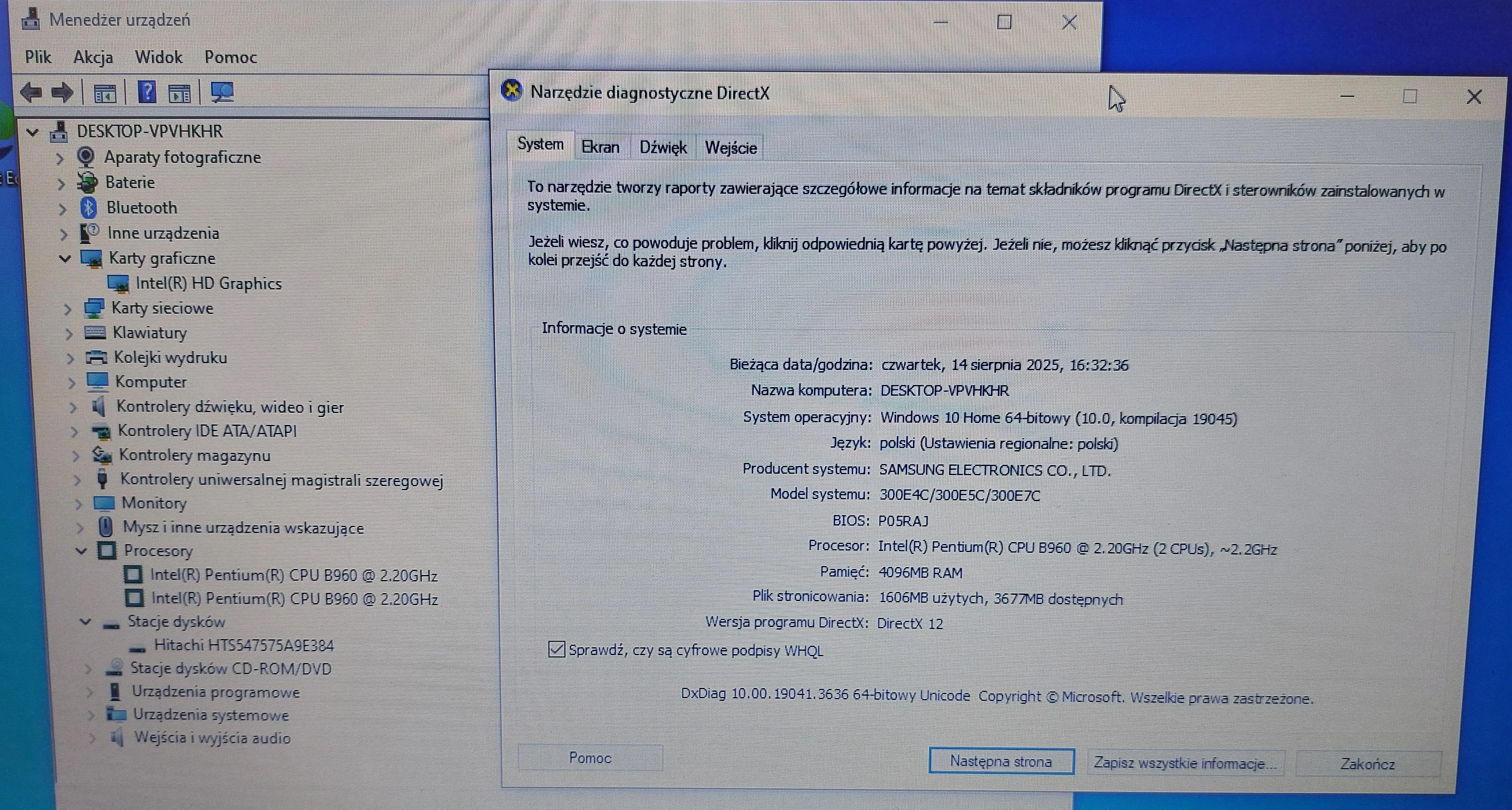 laptop-samsung-300e-pentium-b9604gb750gb-hdd-ladowarka-pojemnosc-dysku-500