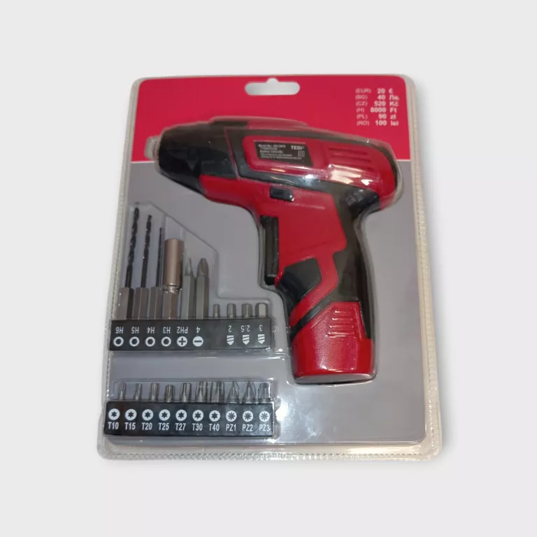WKRĘTAK AKUMULATOROWY QD-CS010 3.6V TEDI + 20 KOŃCÓWEK