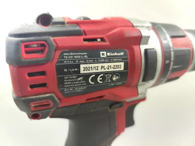 WIERTARKO-WKRĘTARKA EINHELL TE-CD 18/50 AKUMULATOR EINHELL 4.0AH 18V