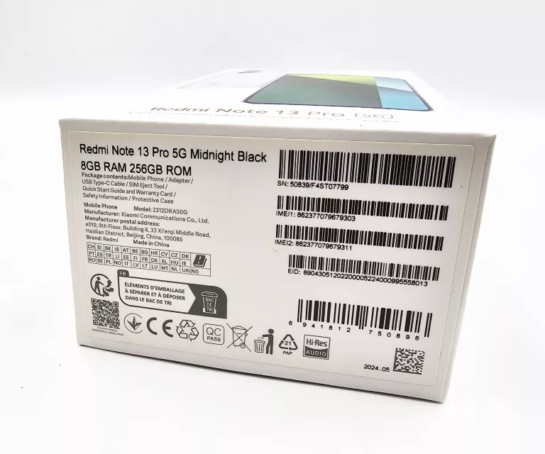 TELEFON XIAOMI REDMI NOTE 13 PRO 5G / MODEL 2312DRA50G / KOMPLET