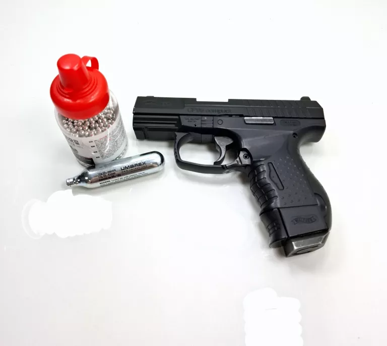 PISTOLET WIATRÓWKA WALTHER CP99 COMPACT 4,5 MM BLOWBACK + GAZ CO2 + ŚRUTY