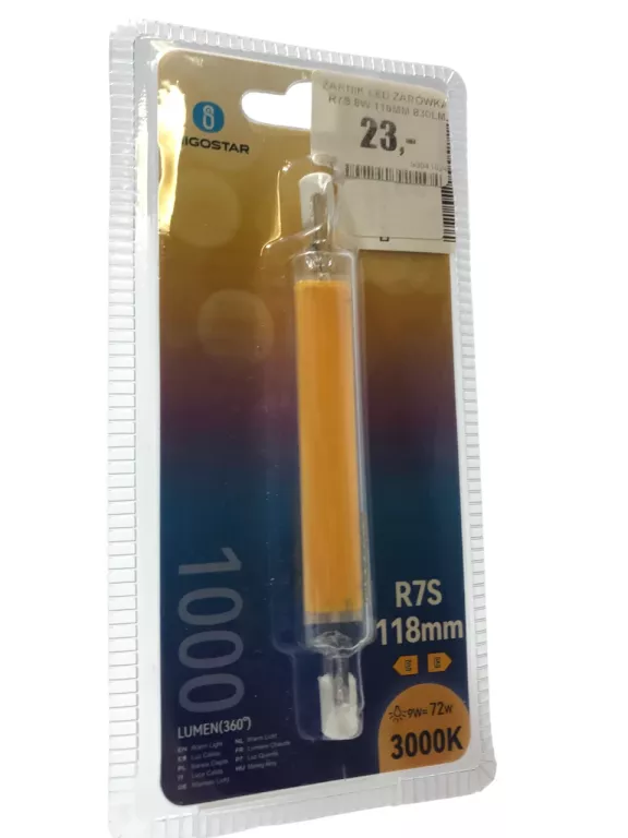 ŻARÓWKA ŻARNIK LED R7S 9W 118MM 3000K [250410005]