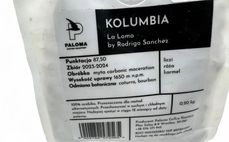 KAWA ZIARNISTA 100% ARABIKA LA LOMA KOLUMBIA 200G