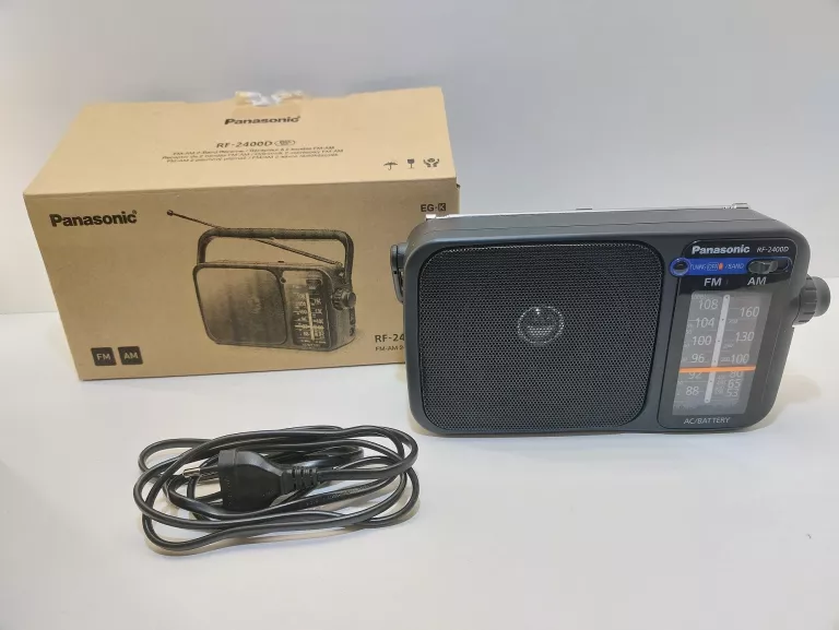 RADIO SIECIOWO-BATERYJNE AM, FM PANASONIC RF-2400 PRZENOŚNE CZARNE