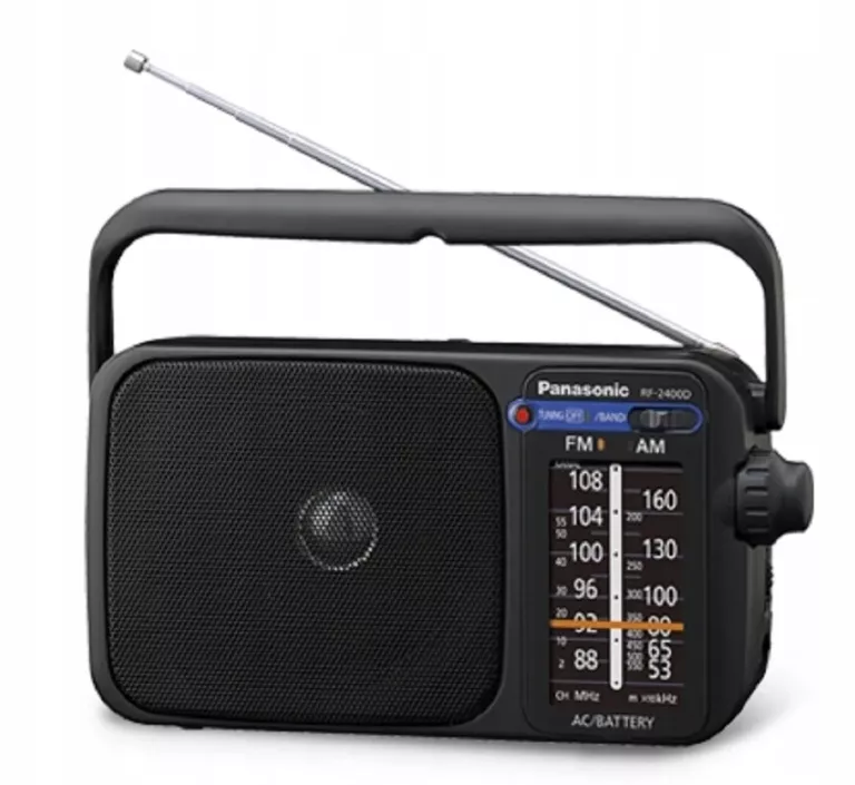 RADIO SIECIOWO-BATERYJNE AM, FM PANASONIC RF-2400 PRZENOŚNE CZARNE