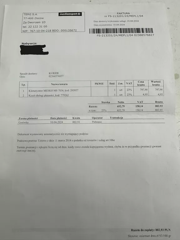 klimatyzator-mesko-ms-7854-ean-gtin-5903887804547