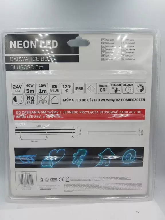 NEONOWA TAŚMA LED NIEBIESKA 5M 24V, 40W, IP65, NEON 318022 POLUX