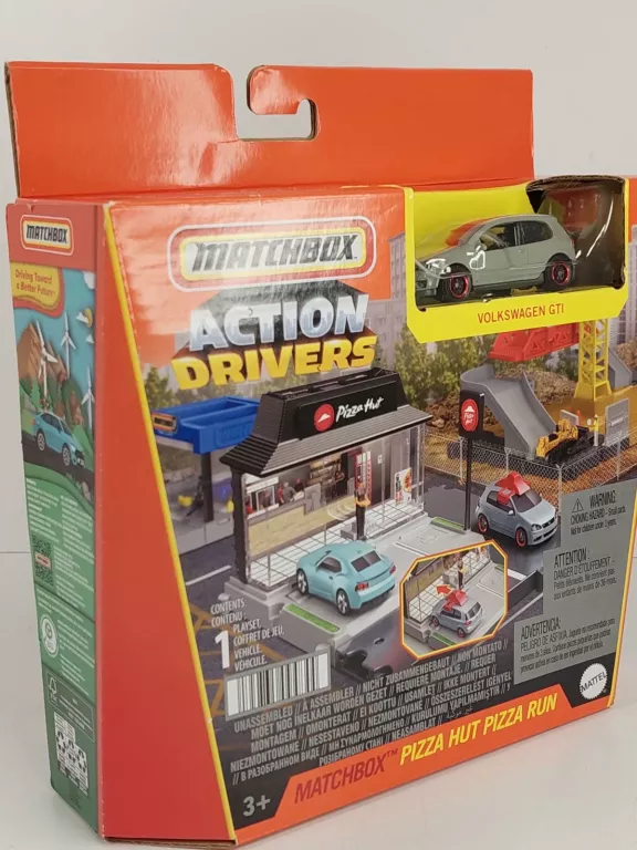 MATCHBOX PIZZA HUT PIZA RUN ZESTAW AUTKO VOLKSWAGEN GTI HJT90 HJT89