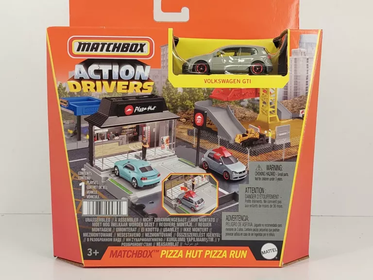 MATCHBOX PIZZA HUT PIZA RUN ZESTAW AUTKO VOLKSWAGEN GTI HJT90 HJT89