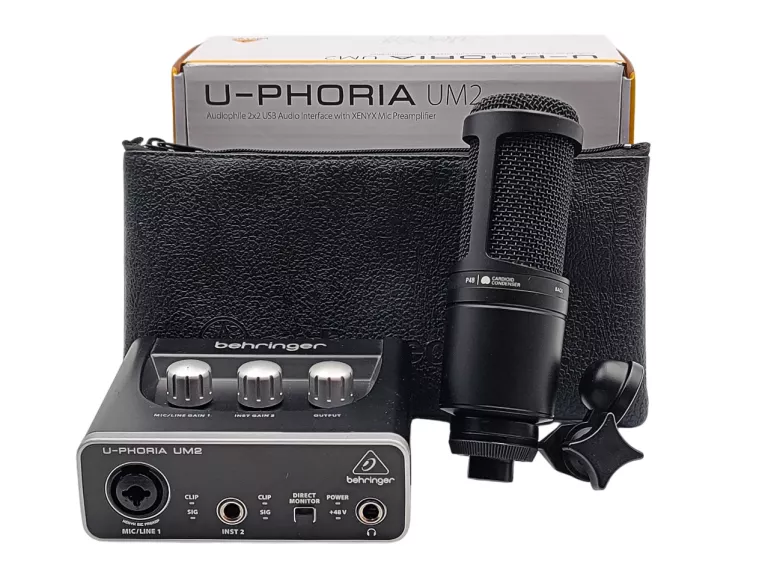 MIKROFON AUDIO-TECHNICA AT2020 + INTERFEJS BEHRINGER U-PHORIA UM2