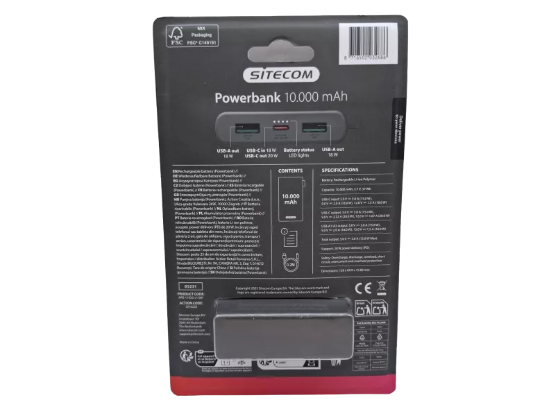 POWERBANK SITECOM 10000MAH MIX