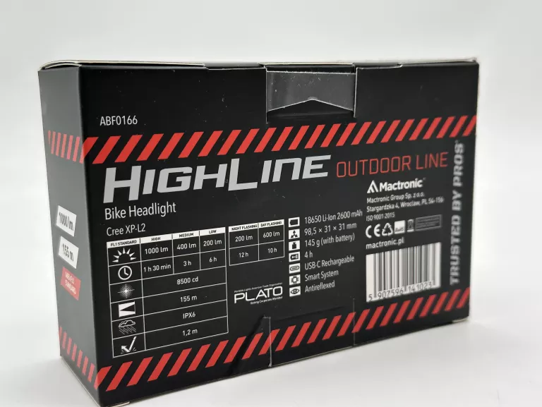 LAMPA ROWEROWA MACTRONIC HIGHLINE 1000LM