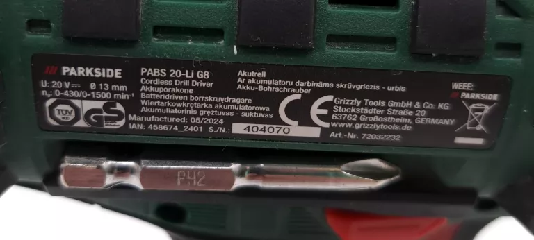 WKRĘTARKA PARKSIDE PABS 20-LI G8