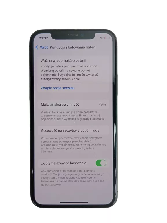 TELEFON IPHONE 11 PRO 64GB PORYSOWANY EKRAN 79 % KONDYCJA BATERII