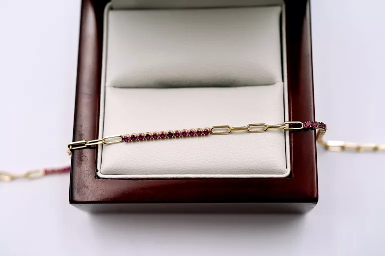 ZŁOTA BRANSOLETKA KOSTKA ANKIER 585/1,7G/20CM