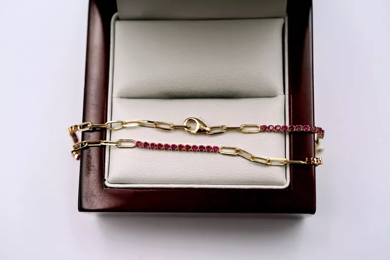 ZŁOTA BRANSOLETKA KOSTKA ANKIER 585/1,7G/20CM