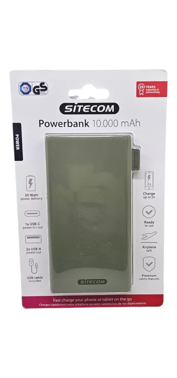 POWER BANK SITECOM 10000MAH SZARY