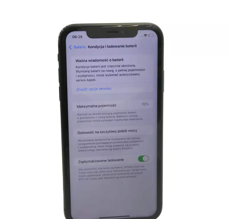 TELEFON IPHONE 11 128GB BATERIA SERWIS 76%+ PUDEŁKO