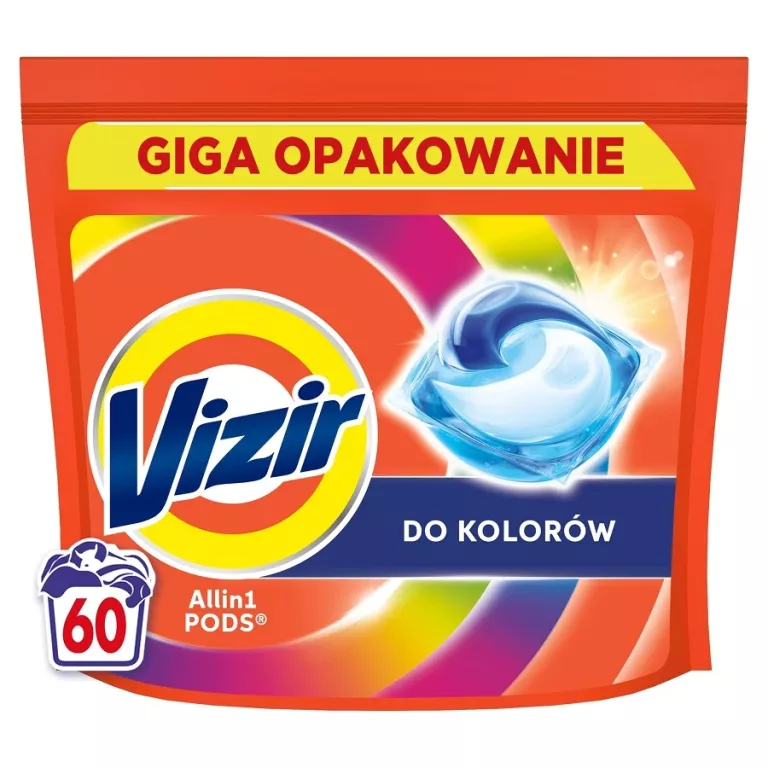 VIZIR KAPSUŁKI DO KOLOROWYCH TKANIN KAPSUŁKI DO PRANIA, 60 PRAŃ