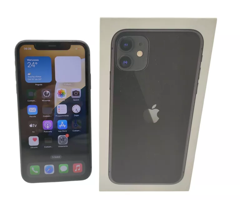 TELEFON IPHONE 11 128GB BATERIA SERWIS 76%+ PUDEŁKO