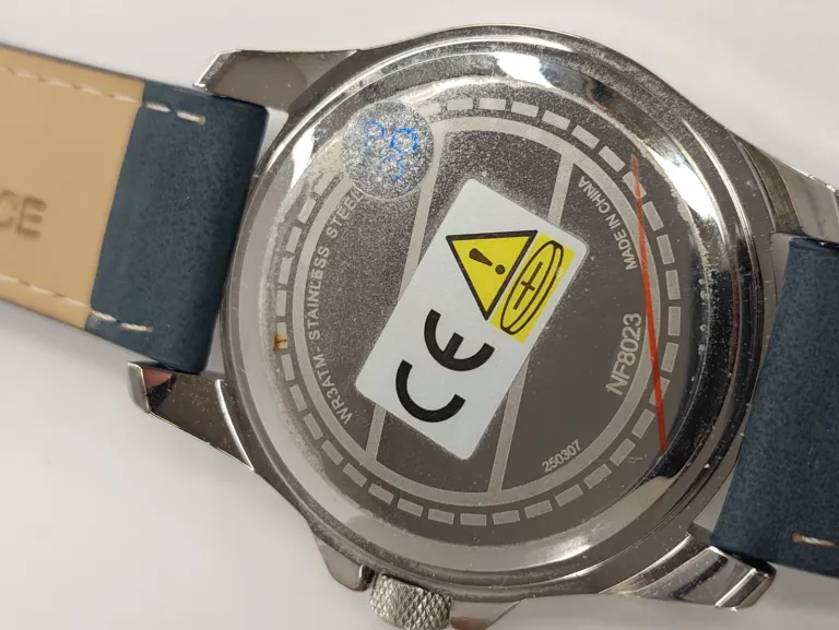 MASYWNY NIEBIESKI ZEGAREK NAVIFORCE NF8023 WOJSKOWY STYL, DATOWNIK