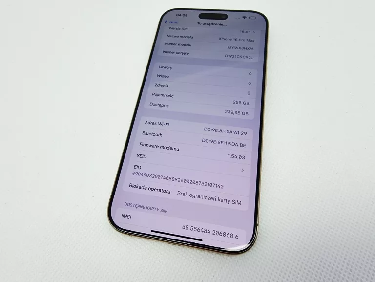 APPLE IPHONE 16 PRO MAX 256GB 100% GWARANCJA