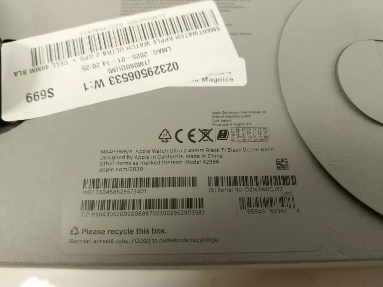 APPLE WATCH ULTRA 2 GPS + CELLULAR 49MM TYTAN CZARNY Z PASKIEM OCEAN