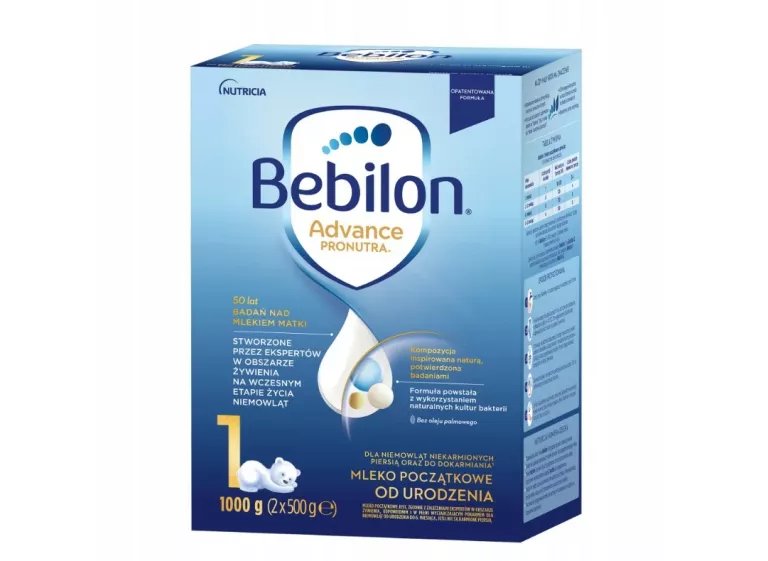 BEBILON ADVANCE PRONUTRA 1 MLEKO POCZĄTKOWE OD URODZENIA, 1000G 2X500 G