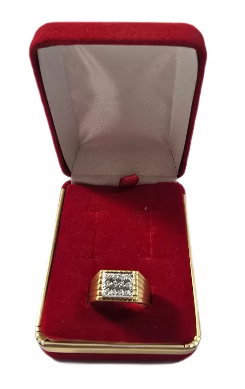 CIEKAWY ZŁOTY MĘSKI SYGNET PRÓBY 750 / R. 23 / 9,15G!