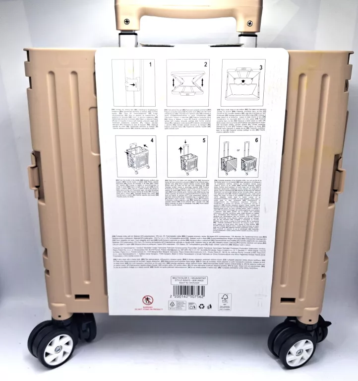 SKŁADANY WÓZEK, SKRZYNIA NA KÓŁKACH, UDŹWIG 25 KG