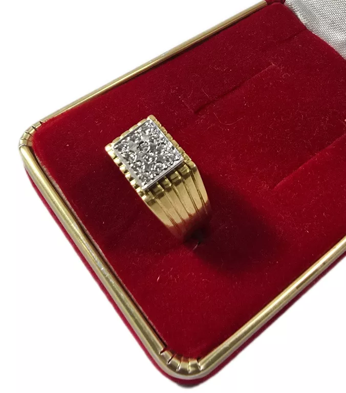 CIEKAWY ZŁOTY MĘSKI SYGNET PRÓBY 750 / R. 23 / 9,15G!