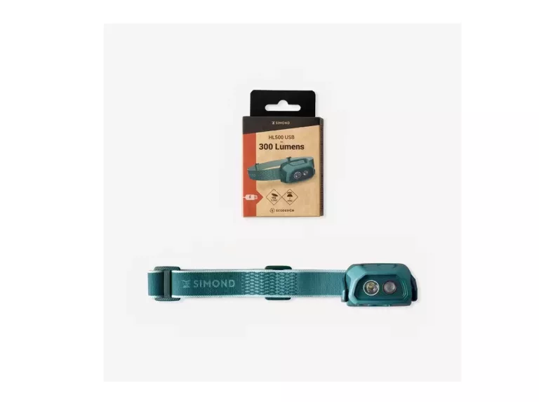 LAMPKA CZOŁÓWKA TREKKINGOWA FORCLAZ HL500 USB V3 - 300 LUMENÓW ZIELONA