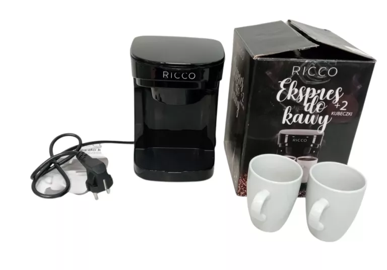 EKSPRES DO KAWY PRZELEWOWY + KUBKI RICCO