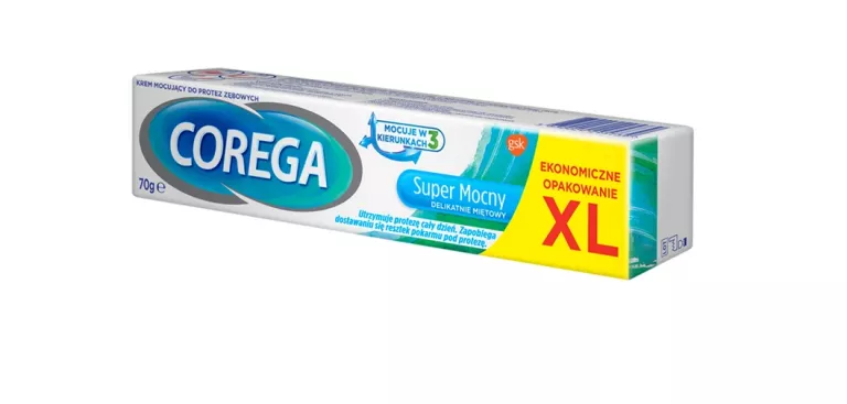 COREGA SUPER MOCNY DELIKATNIE MIĘTOWY KREM DO PROTEZ ZĘBOWYCH 70 G