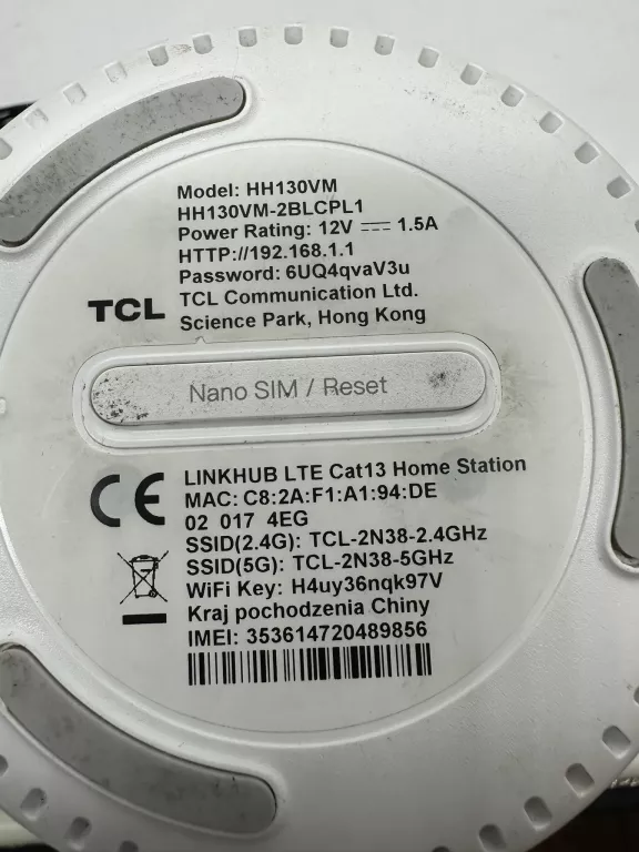 ROUTER TCL LINKHUB 4G LTE HH130VM BIAŁY