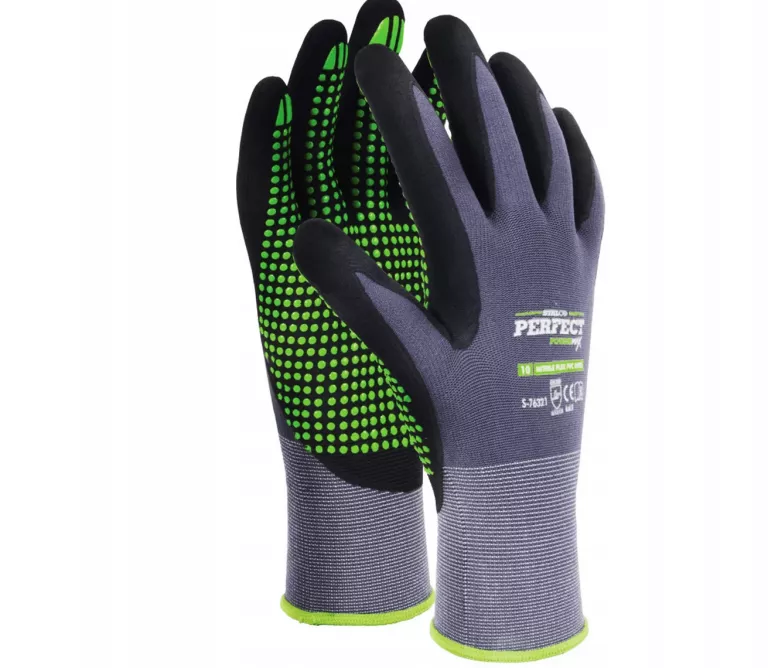 RĘKAWICE NITRILE FLEX DOTS NYLONOWE ROZ. 10 STALCO PERFECT S-76321