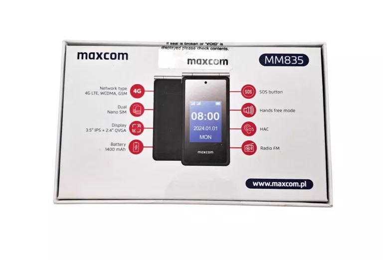 TELEFON KOMÓRKOWY Z KLAPKĄ MAXCOM COMFORT MM835 L 4G