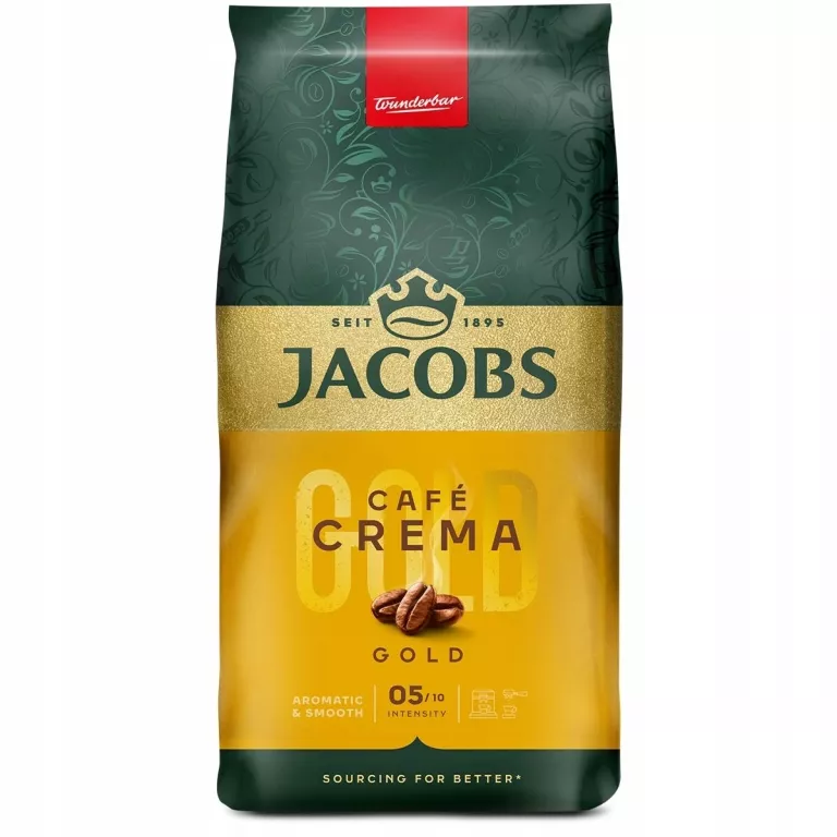 KAWA ZIARNISTA JACOBS CREMA GOLD 1KG, INTENSYWNOŚĆ 5/10 DW:07/2026