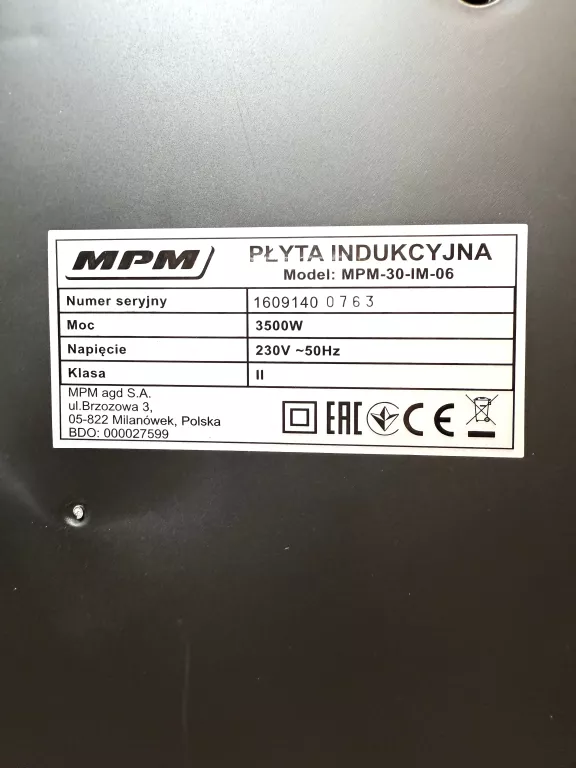 PŁYTA INDUKCYJNA MPM-30-IM-06